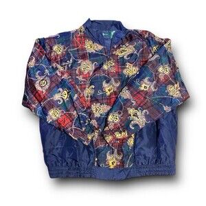 Vintage Hunt Club 100% Silk Windbreaker Jacket Women's Medium Paisley Type Print